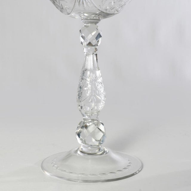 Mid-Century Modern Mid 20th Century Beautiful Crystal Compotes - a Pair For Sale - Image 3 of 5