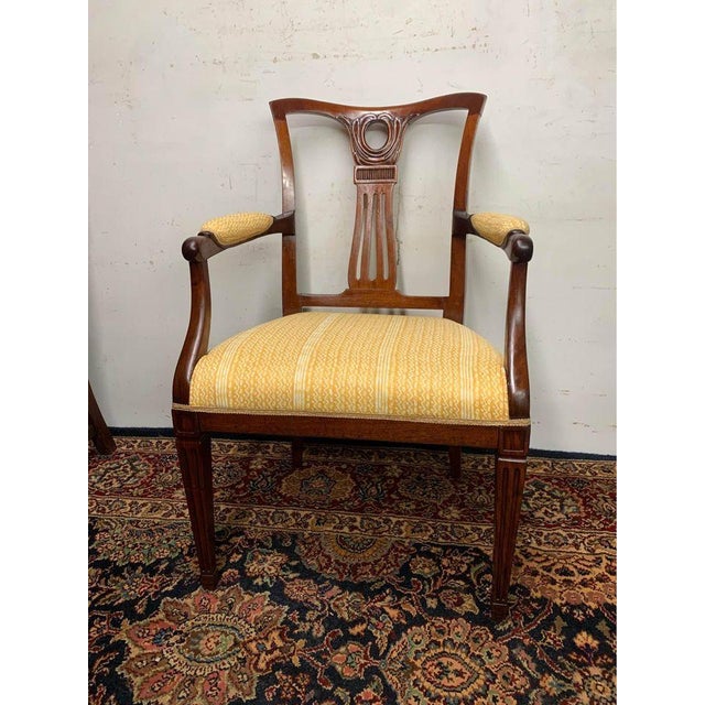 Early 20th Century Antique Early 20th Century Edwardian Style Mahogany Open Armchair For Sale - Image 5 of 10