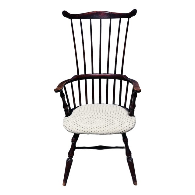 Vintage Mid-19th C. High-Back Windsor Style Chair For Sale