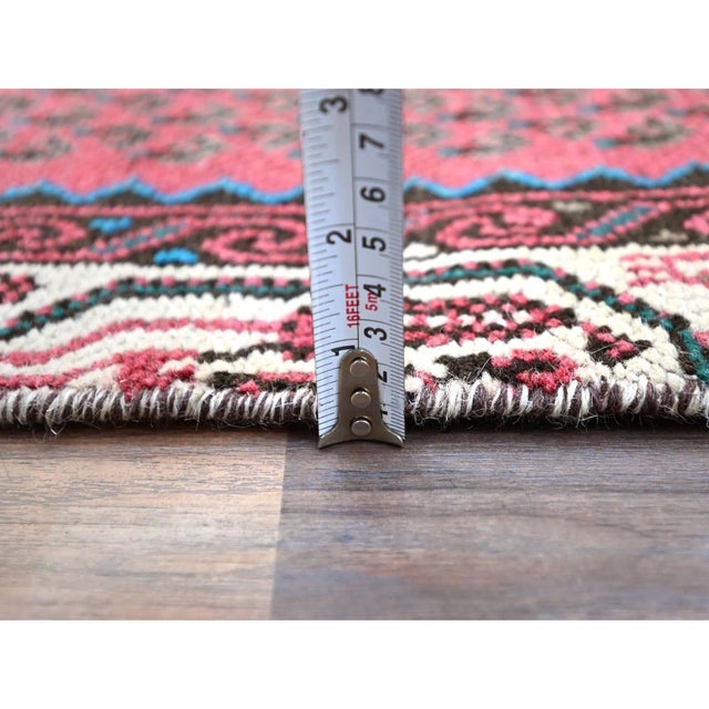 1960 2'6"x12'9" Red Rustic Look Vintage Persian Hamadan Hand Knotted Wool Runner Rug For Sale In New York - Image 6 of 7