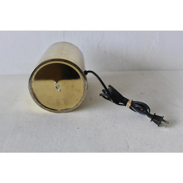 Brass 1980s Lightolier Style Gold Brass Finish Modernist Cylinder Table or Floor Lamp For Sale - Image 8 of 11
