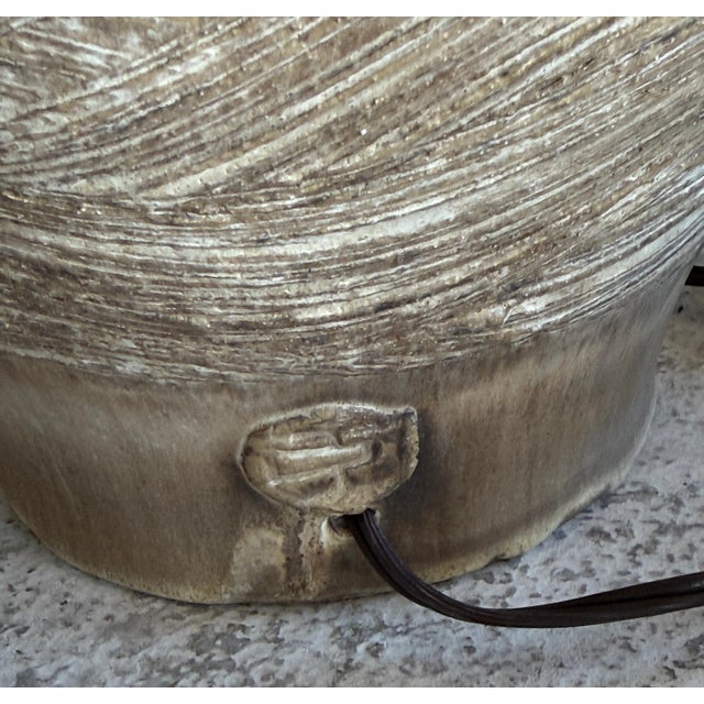 Early 20th Century Lee Rosen for Design Technics Large Pottery Lamp For Sale - Image 11 of 12