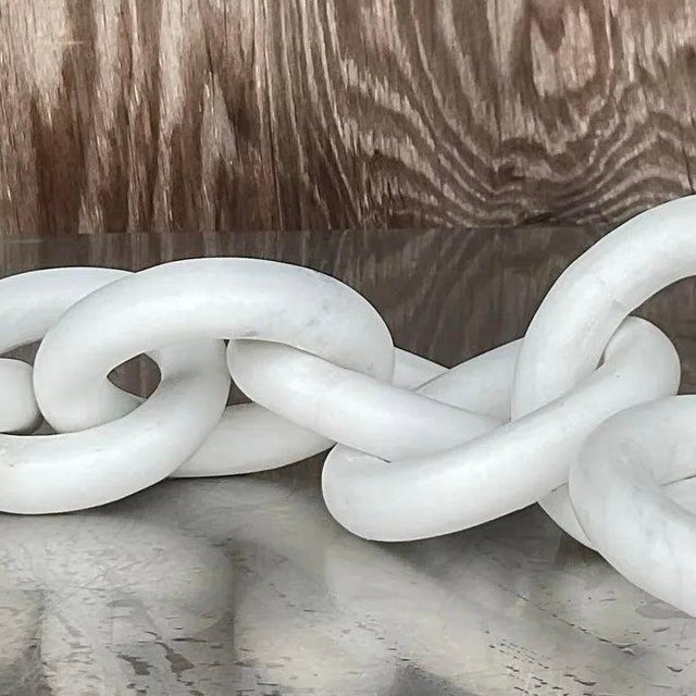 Vintage Boho Carved Marble Chain Sculpture For Sale - Image 10 of 14
