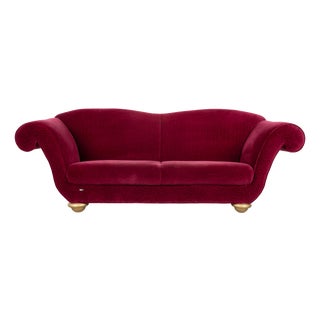 Loulou 3-Seater Sofa in Red Ruby Fabric from Bretz For Sale