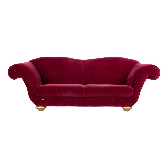 Loulou 3-Seater Sofa in Red Ruby Fabric from Bretz For Sale