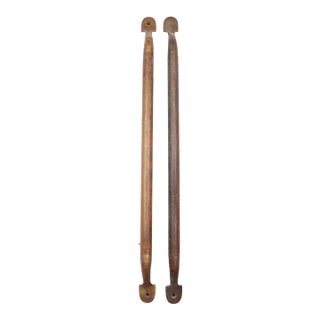 Pair of Reclaimed 26.375 In. Brass Door Push Bars For Sale