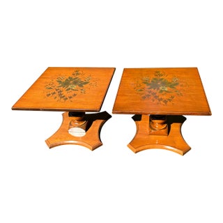 Hitchcock Stenciled End Tables Pair (2) For Sale