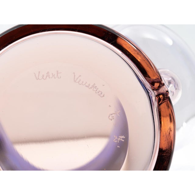 1980s Pink and Blue Blown Glass Organic Vase by Toni Zuccheri for VeArt, 1988 For Sale - Image 5 of 13