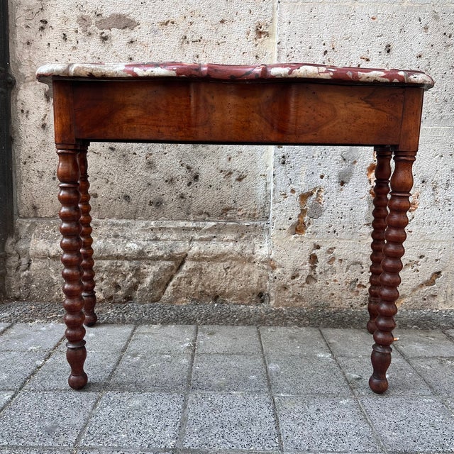 Louis XV Console in Marble and Walnut, France, 18th Century For Sale - Image 3 of 18