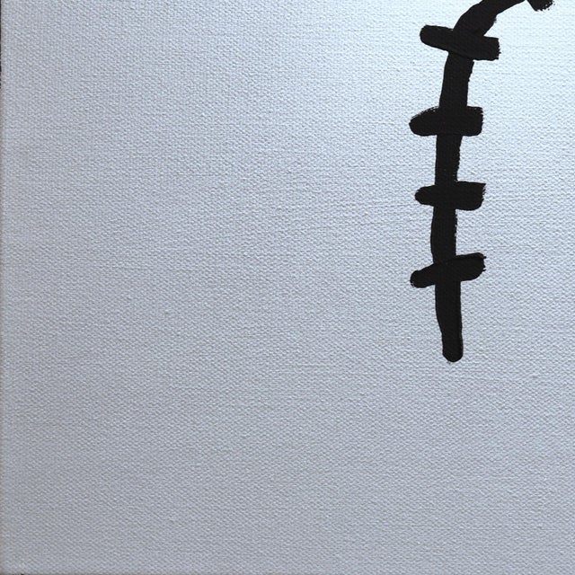 Halo Stickman - Quirky Abstract Modern Figurative Mixed Media Original Artwork Soren Grau For Sale - Image 4 of 9