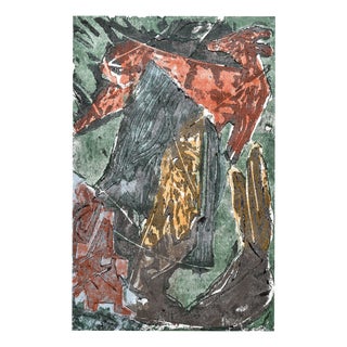 Emil Sorge, Woman and Roe Deer, 1990, Woodcut For Sale