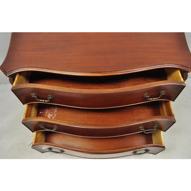 Vintage Georgian Mahogany Bow Front Server Chest Commode Dresser by John Stuart For Sale - Image 11 of 13