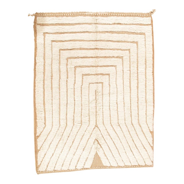 Vintage Moroccan Rug by Berber Tribes of Morocco, cream color, off white, tan For Sale