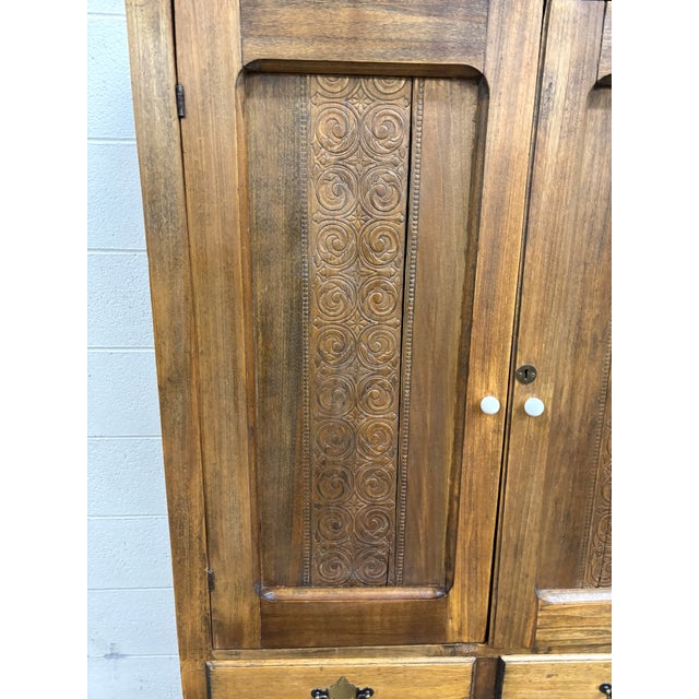 Wood Antique Rustic Primitive Early American Pie Safe Cupboard Pantry For Sale - Image 7 of 14
