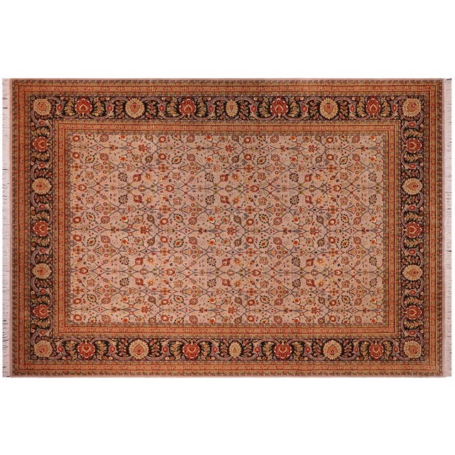 Gray 1990's Floral Pak-Persian Gray/Brown Wool Rug - 9'0'' X 12'0'' For Sale - Image 8 of 9