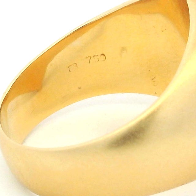 Vintage Italian 18k Gold Diamond Intaglio Ring by Bastian Bros, Size 10 For Sale In Miami - Image 6 of 13