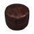 Dark Brown Round Leather Ottoman For Sale - Image 4 of 10
