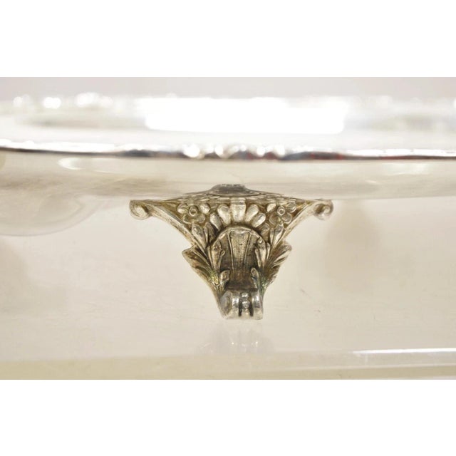 Vintage Baroque by Wallace 259 Silver Plated Meat Cutlery Serving Platter Tray For Sale - Image 9 of 11