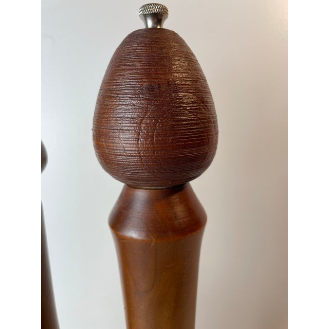 Mid-Century Modern Mid 20th Century Unique Woodcraft Salt & Pepper Grinders - Pair For Sale - Image 3 of 8