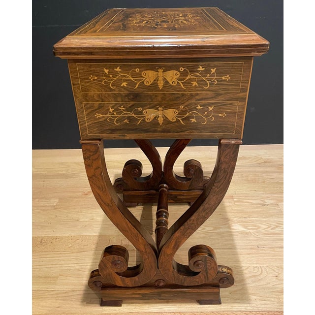 Late 19th Century Rosewood Marquetry Work Table For Sale In New York - Image 6 of 9