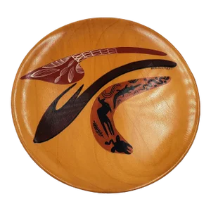 1980s Eric Juckert Australian Aboriginal Weapons Kauri Wood Plate