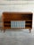 Mid-Century Modern Vintage Danish Modern Teak Cabinet Glass Door Bookcase Media Console For Sale - Image 3 of 9