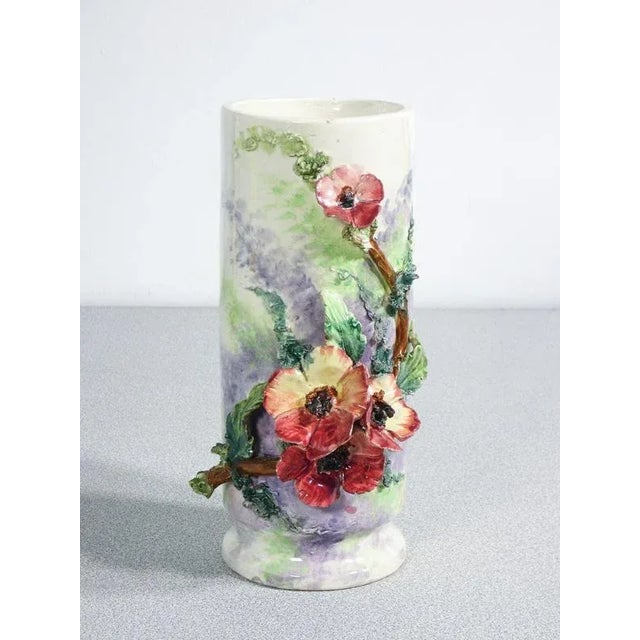 1930s Barbotine Ceramic Vases, France, 1930s, Set of 2 For Sale - Image 5 of 13