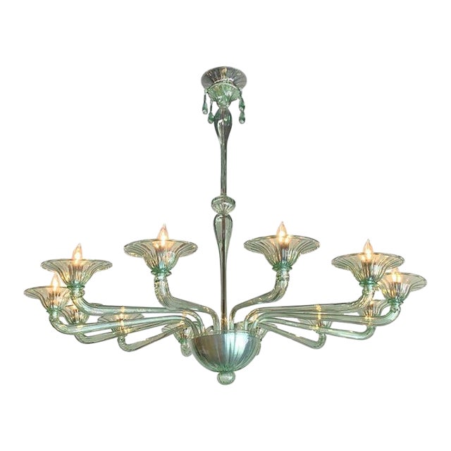 Modern Custom Made Murano Glass Chandelier With 12-Light For Sale