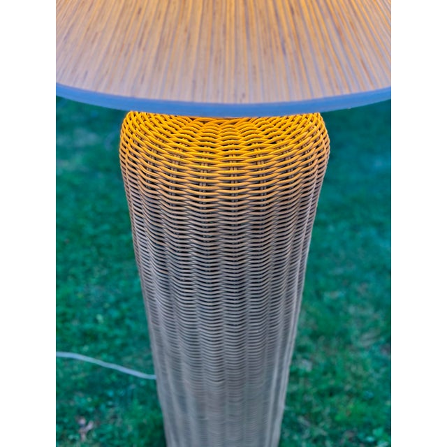 Shabby Chic Vintage Wicker Floor Lamp For Sale - Image 3 of 7