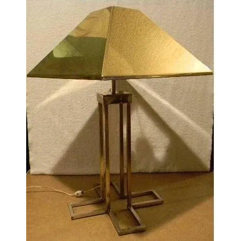 1970s 1970s C. Curtis Jere Vintage Brass Table Lamp With Shade For Sale - Image 5 of 6