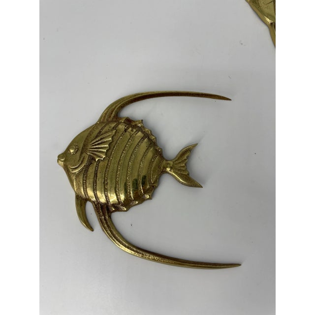 Vintage Brass Wall Hanging Fish From Korea - a Pair For Sale - Image 4 of 6