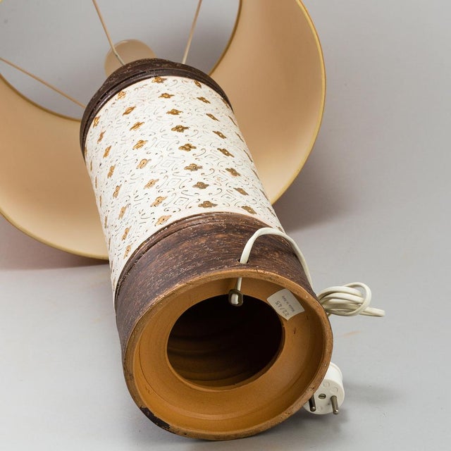1970s Table Lamp in Beige and Gold Ceramic from Bitossi, 1970s For Sale - Image 5 of 7