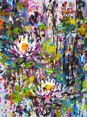 Water Lilies 4.Modern Original Painting. Arts Bound