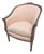 Late 19th Century Bergere Tub Chair With Light Pink Ticking Stripe Upholstery For Sale