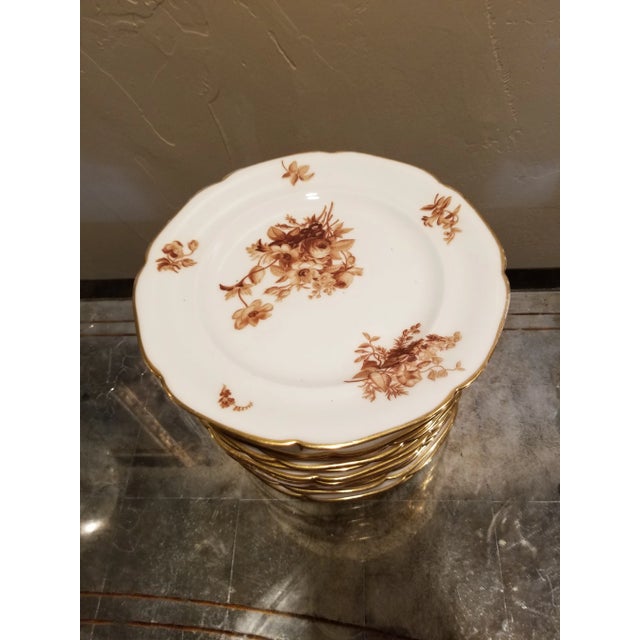 The School of Paris Brown and White Porcelain Dessert Set For Sale - Image 3 of 6