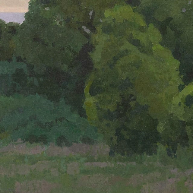 Textile Where Evening Rests by Michael Magrin | Oil on Canvas Landscape With Trees at Dusk For Sale - Image 7 of 14