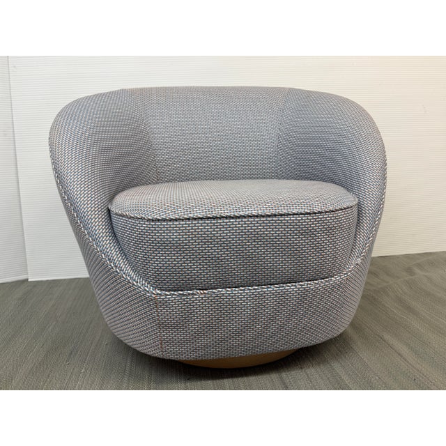 Textile A. Rudin Swivel Lounge Chair For Sale - Image 7 of 12