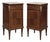 Pair of Antique French Louis XVI Marquetry Marble Top Nightstands ~ End Tables For Sale