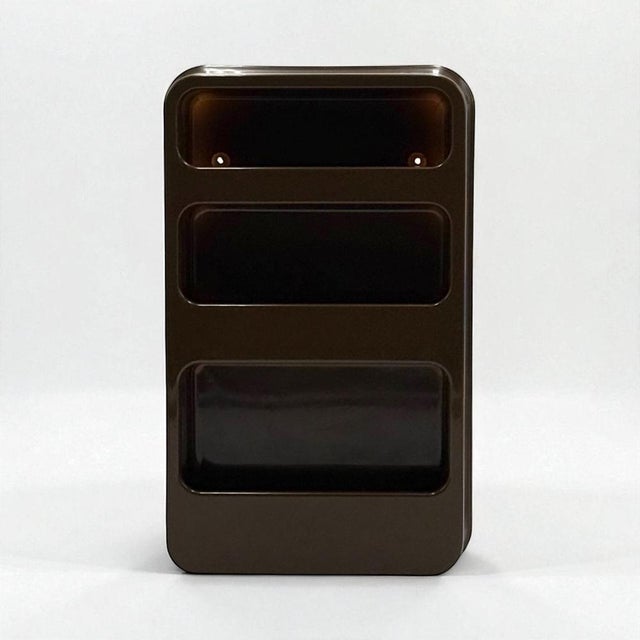 Plastic Plastra Wall Shelf in Brown Plastic by Jean-Lin Viaud for Prisunic, 1970s For Sale - Image 7 of 9