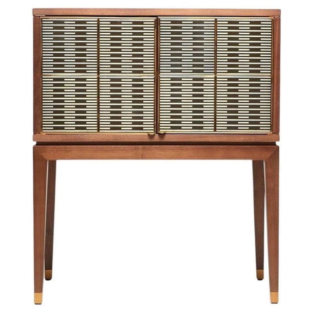 Brown Lala Walnut Bronze Details Cabinet Buffet by Reda Amalou Design For Sale - Image 8 of 8