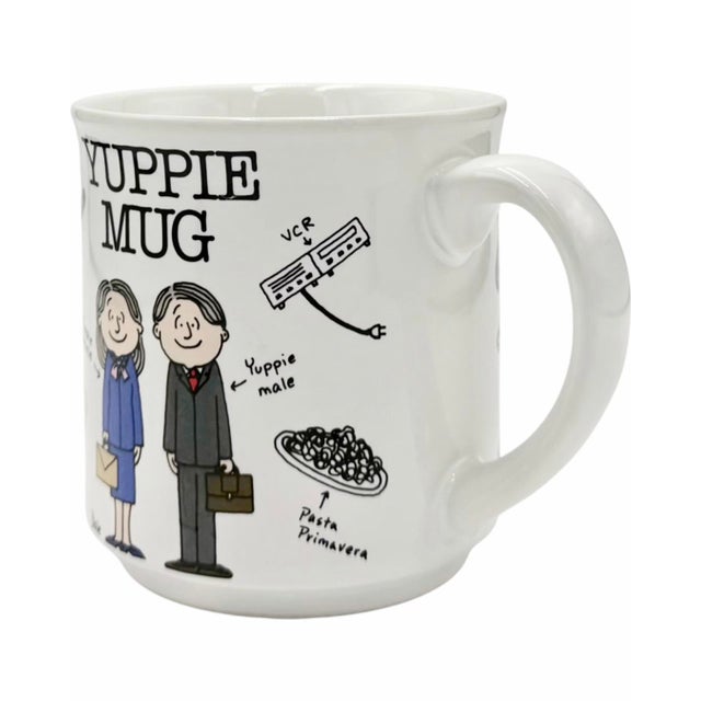 A wonderfully nostalgic relic of 1980s culture, this charming “Yuppie Mug” perfectly captures the era of power lunches,...