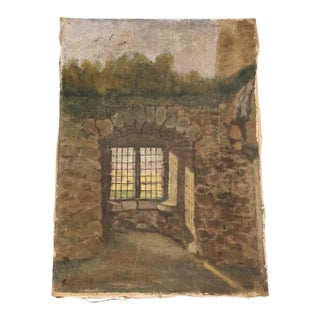20th Century French Chateau Window Painting For Sale