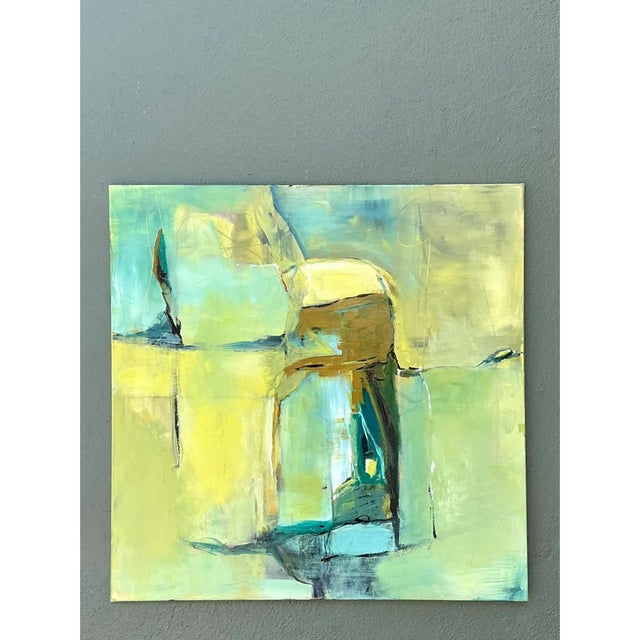 Vintage Abstract Expressionist Oil Painting on Canvas For Sale - Image 9 of 12