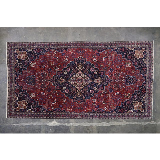 Ruby Red Antique Persian Mashhad Rug - 10'06 X 19'07 For Sale - Image 8 of 9