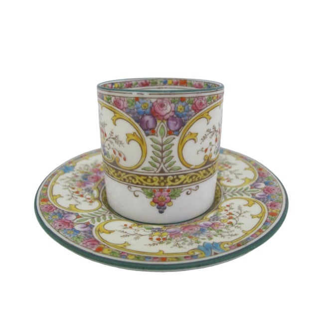 Pink Wedgwood Colorful Floral St Austell China Demitasse Coffee Cup & Saucer Set For Sale - Image 8 of 17
