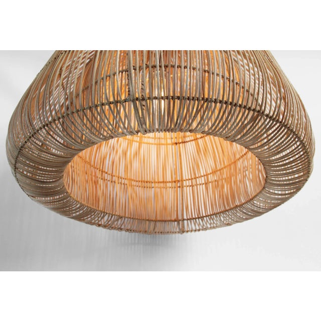 Contemporary Contemporary Rattan Mushroom Pendant Light Large For Sale - Image 3 of 8