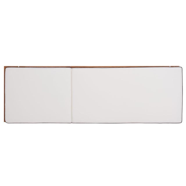 Wood Sophie Chaise Lounge, Natural/Beige Cushion Black Piping For Sale - Image 7 of 11