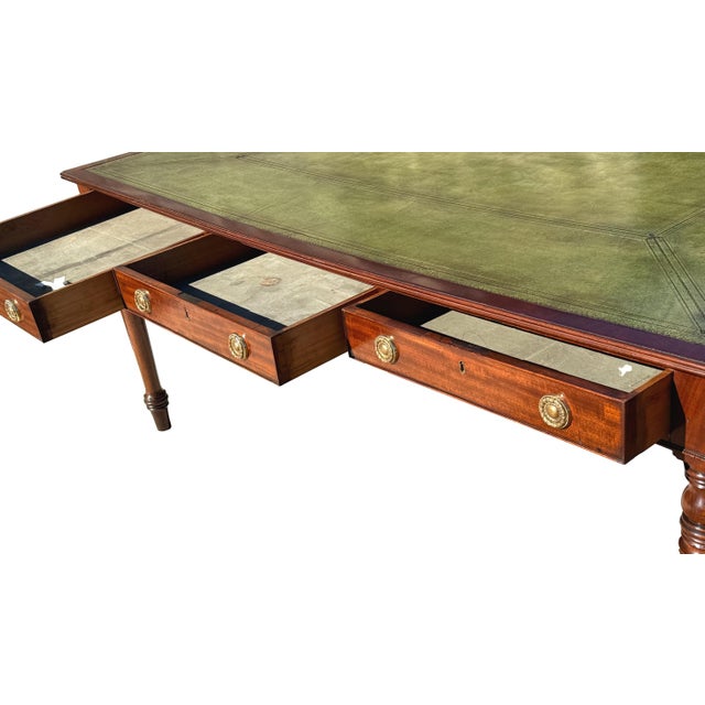 19th Century Georgian Mahogany Partners Writing Table, 1830 For Sale - Image 12 of 14