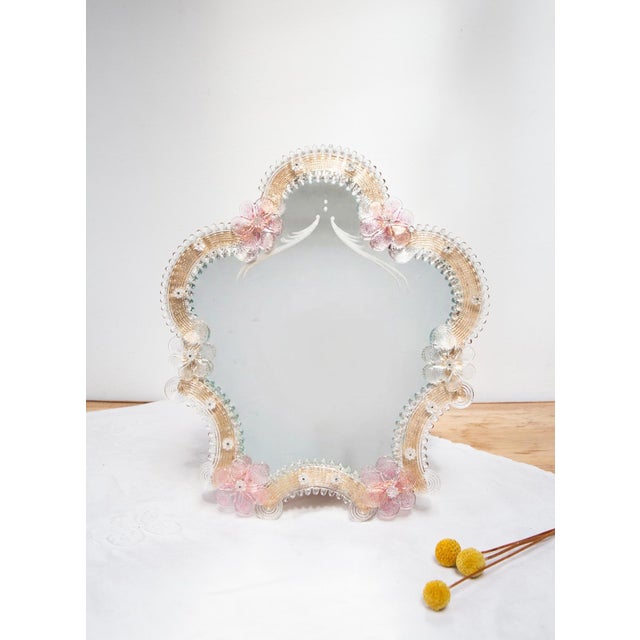 Murano Glass Mirror with Flowers, 1950s For Sale - Image 12 of 12
