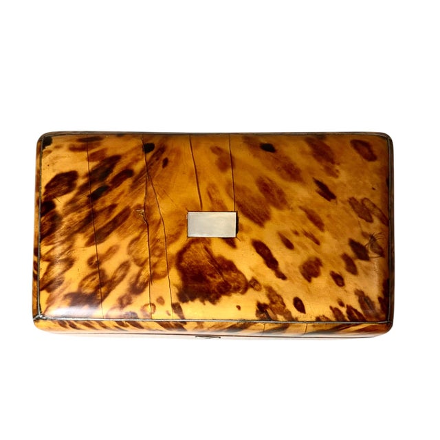 English 19th Century English Faux Tortoiseshell Tea Caddy For Sale - Image 3 of 10
